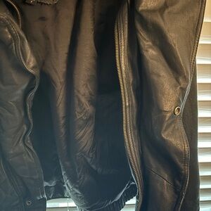Wilson Black Leather Bomber Jacket